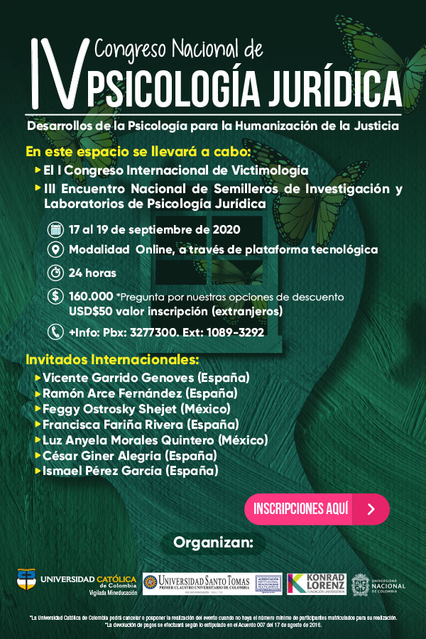 IV Congreso Nacional de Psicologa Jurdica Desarrollos de la Psicologa para la Humanizacin de la Justicia. (Online)