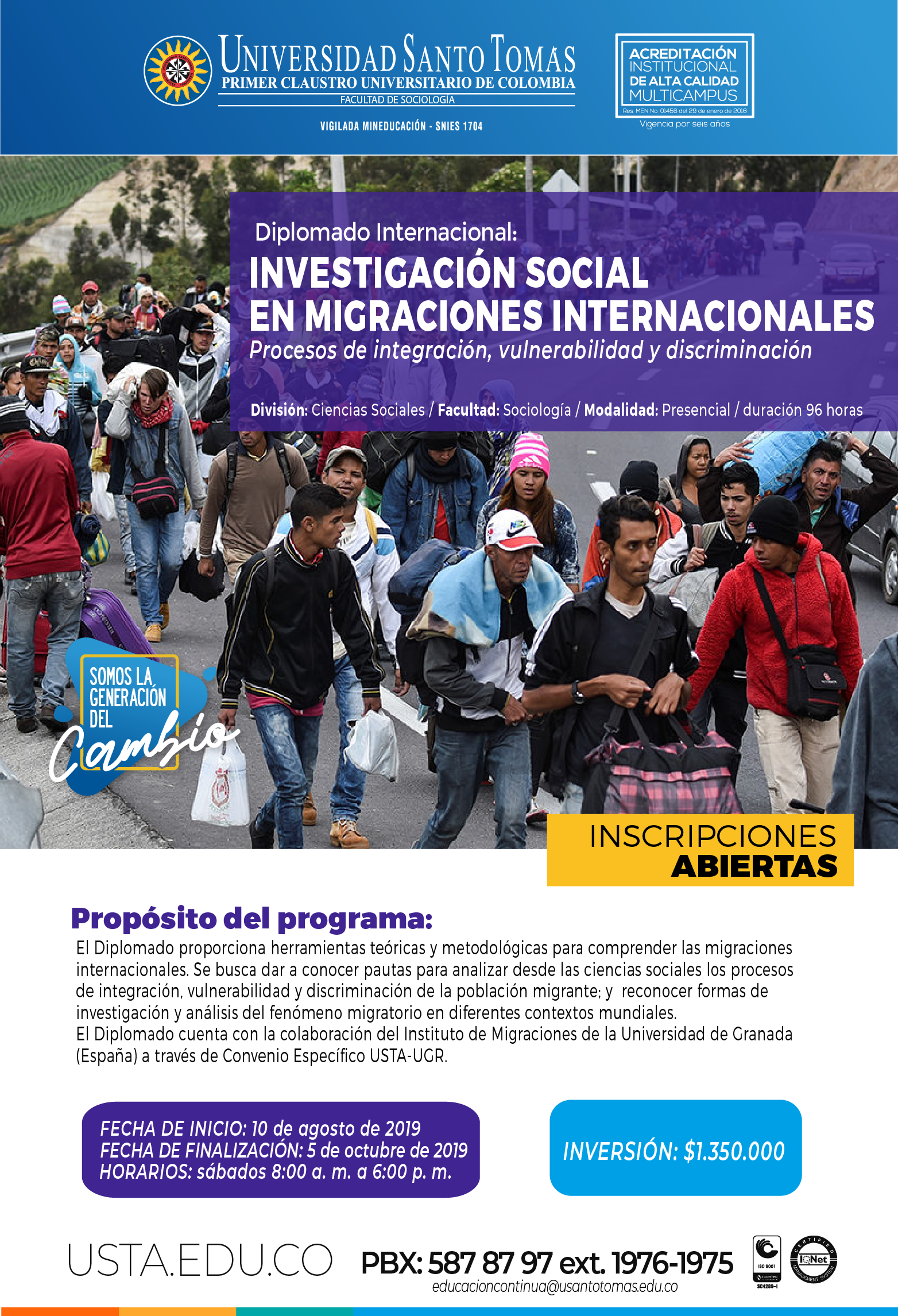 Diplomado en Investigacin Social en Migraciones Internacionales: Procesos de Integracin, vulnerabilidad y discriminacin