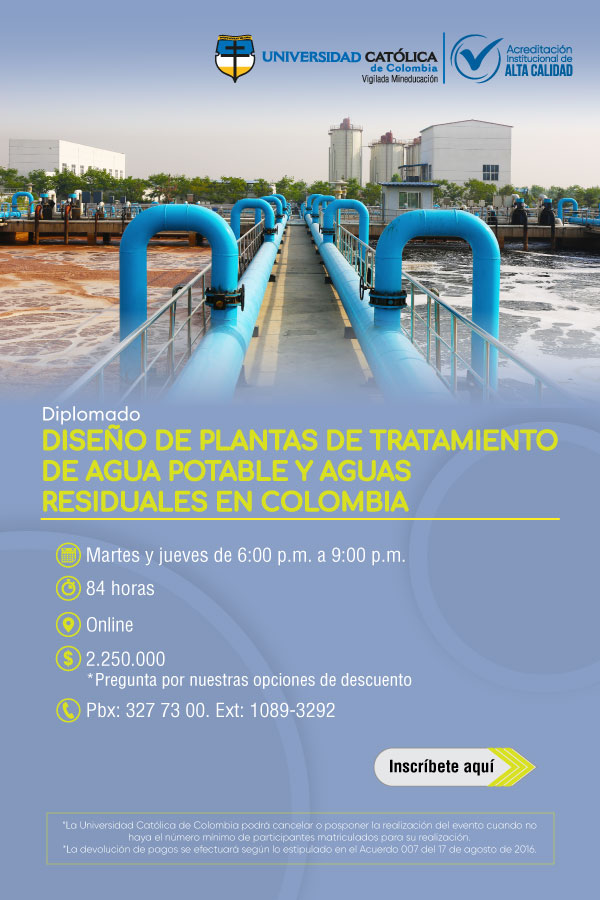 Diplomado en diseo de plantas de tratamiento de agua potable y aguas residuales en Colombia